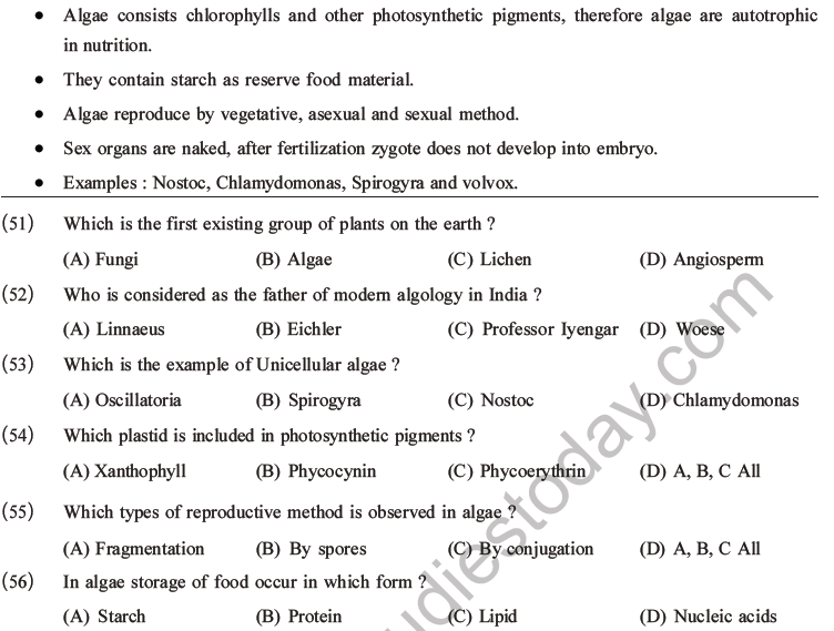 NEET Biology Classification Of Plant Kingdom MCQs Set A, Multiple ...